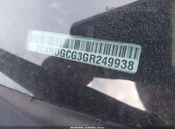 2C4RDGCG3GR249938 2016 DODGE GRAND CARAVAN Gray Vista del compartimento del motor