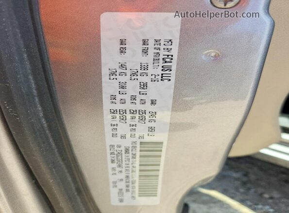 2C4RDGCG3GR324007 2016 DODGE GRAND Gray Vista de la etiqueta del VIN