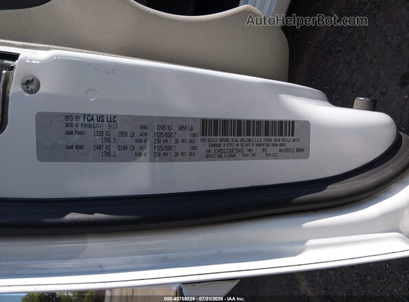2C4RDGCG3HR736431 2017 DODGE GRAND CARAVAN White Շարժիչի բաժամունքի տեսք
