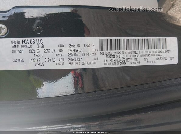 2C4RDGCG4JR239877 2018 DODGE GRAND CARAVAN Black Вид підкапотного простору