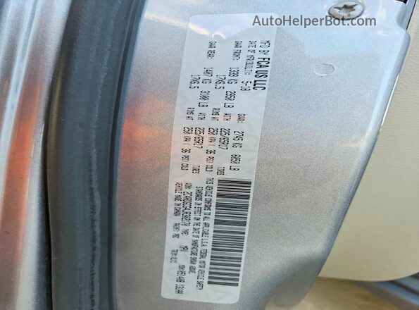 2C4RDGCG4JR302170 2018 DODGE GRAND Gray Вид наклейки з VIN-кодом