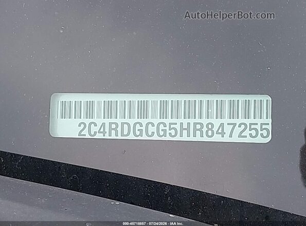 2C4RDGCG5HR847255 2017 DODGE GRAND CARAVAN Gray Vista del compartimento del motor