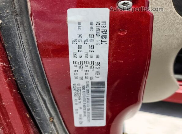 2C4RDGCG6GR265096 2016 DODGE GRAND Red Вид наклейки з VIN-кодом
