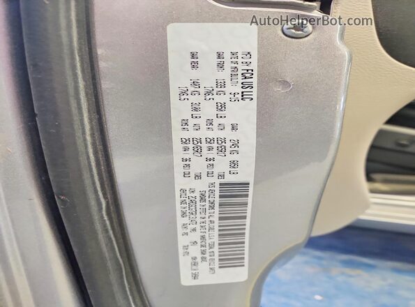 2C4RDGCG7GR131472 2016 DODGE GRAND Silver Vista de la etiqueta del VIN