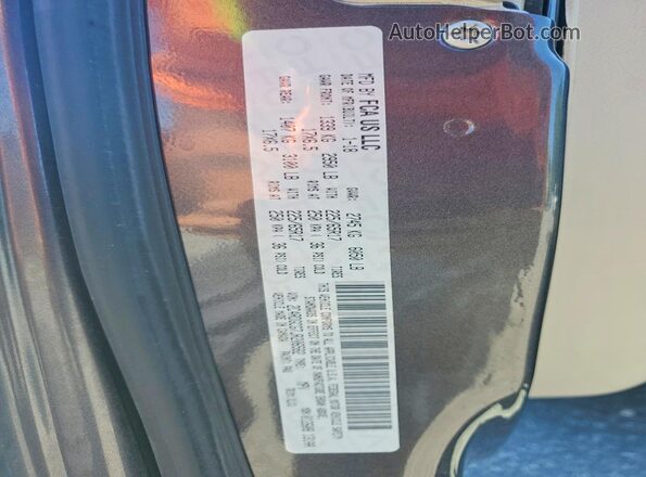 2C4RDGCG7JR206582 2018 DODGE GRAND Gray VIN კოდის სტიკერის ხედი