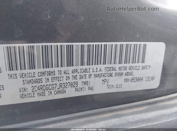 2C4RDGCG7JR327029 2018 DODGE GRAND CARAVAN Серый Вид подкапотного пространства