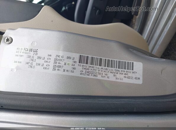2C4RDGCG7LR179919 2020 DODGE GRAND CARAVAN Gray Вид підкапотного простору
