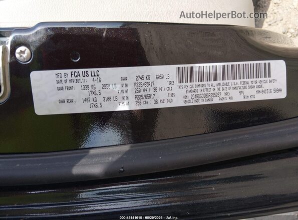 2C4RDGCG8GR355267 2016 DODGE GRAND CARAVAN Черный Вид подкапотного пространства