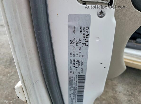 2C4RDGCG8GR375969 2016 DODGE GRAND White Widok naklejki z numerem VIN