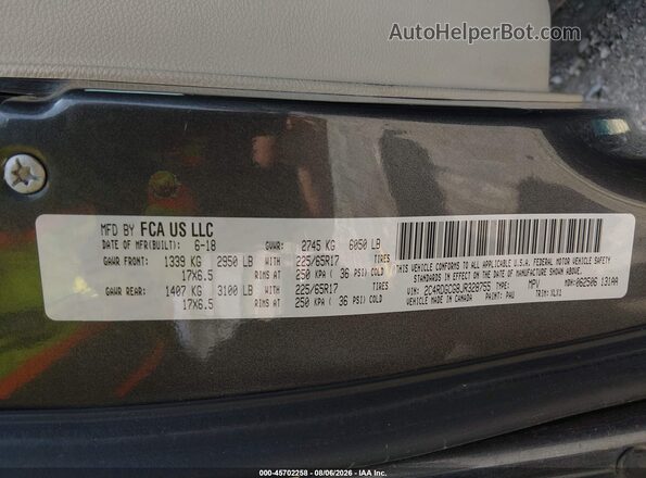 2C4RDGCG8JR328755 2018 DODGE GRAND CARAVAN Gray Շարժիչի բաժամունքի տեսք