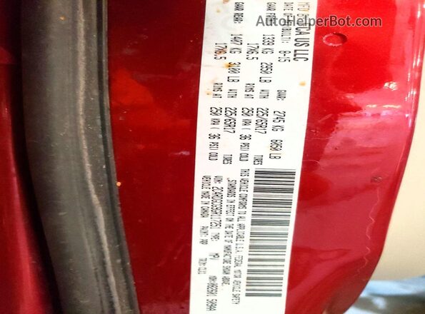 2C4RDGCG9GR117251 2016 DODGE GRAND Red VIN կոդի պիտակի տեսք