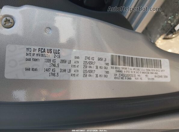 2C4RDGCG9GR256165 2016 DODGE GRAND CARAVAN Gray Engine compartment view