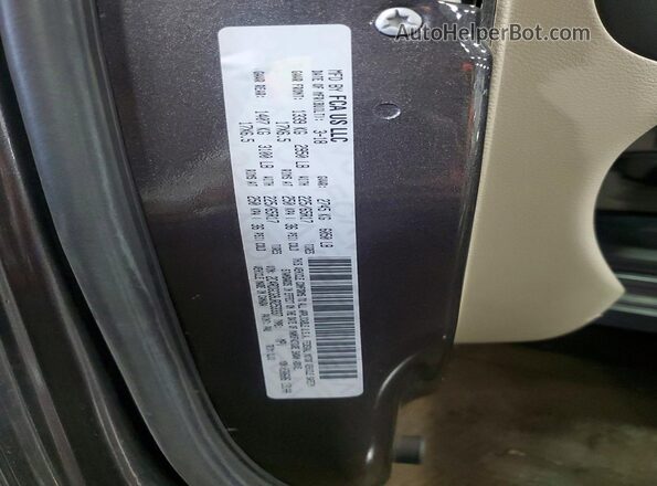 2C4RDGCG9JR253337 2018 DODGE GRAND Gray VIN კოდის სტიკერის ხედი