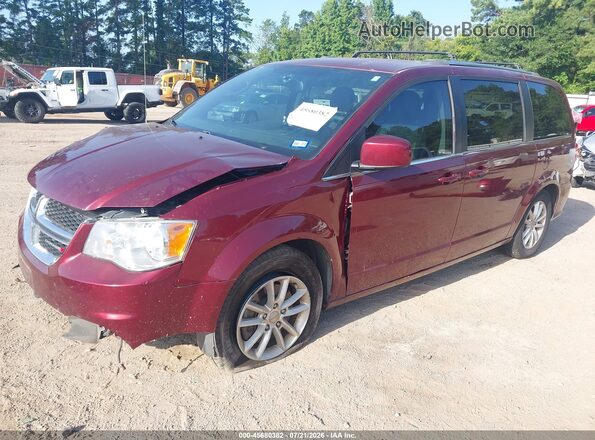 2C4RDGCG9JR283194 2018 DODGE GRAND CARAVAN Maroon Vista tres cuartos delantera izquierda