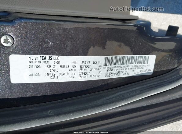 2C4RDGCGXGR219903 2016 DODGE GRAND CARAVAN Gray Вид підкапотного простору
