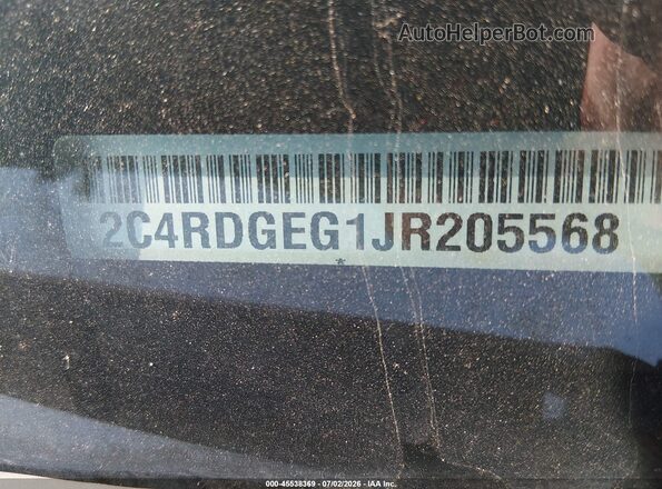 2C4RDGEG1JR205568 2018 DODGE GRAND CARAVAN Silver Widok komory silnika