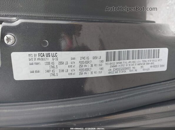2C4RDGEG2GR384972 2016 DODGE GRAND CARAVAN Black Вид підкапотного простору
