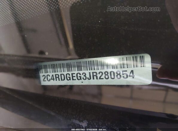 2C4RDGEG3JR280854 2018 DODGE GRAND CARAVAN Gray Engine compartment view
