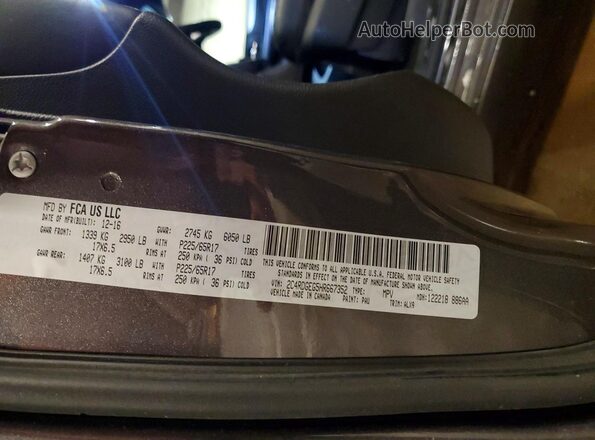 2C4RDGEG5HR667352 2017 DODGE GRAND Gray Սալոնի 360 աստիճան տեսք