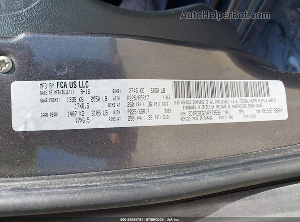 2C4RDGEG7HR573599 2017 DODGE GRAND CARAVAN Серый Вид подкапотного пространства