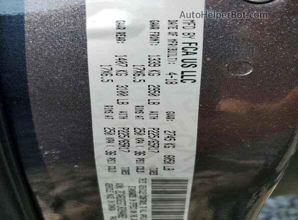 2C4RDGEG7JR284082 2018 DODGE GRAND Gray VIN կոդի պիտակի տեսք