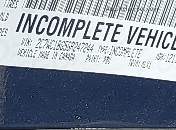 2C7WC1BG5GR247244 2016 CHRYSLER TOWN & COUNTRY Black Vista del compartimento del motor