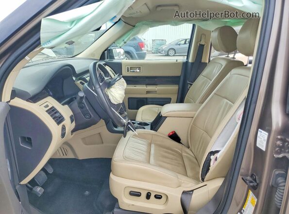 2FMGK5C82KBA32243 2019 FORD FLEX Brown Widok wnętrza z przodu