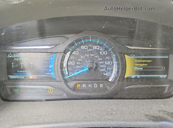 2FMGK5C83JBA13764 2018 FORD FLEX Gray Սարքավորումների վահանակի տեսք
