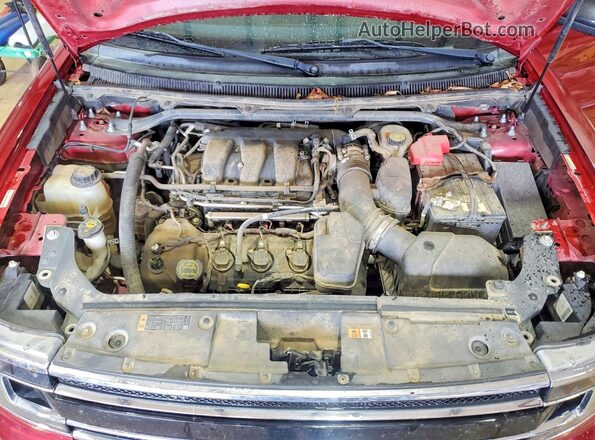 2FMGK5C86KBA36926 2019 FORD FLEX Burgundy Engine compartment view