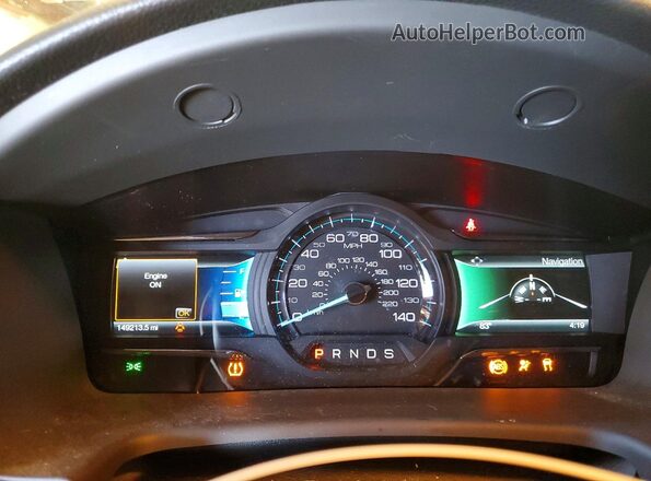 2FMGK5C89KBA05086 2019 FORD FLEX Blue Instrument cluster view