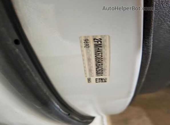 2FMHK6D89KBA29381 2019 FORD FLEX White VIN კოდის სტიკერის ხედი
