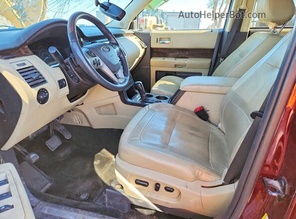 2FMHK6DT2JBA20525 2018 FORD FLEX Maroon Widok wnętrza z przodu