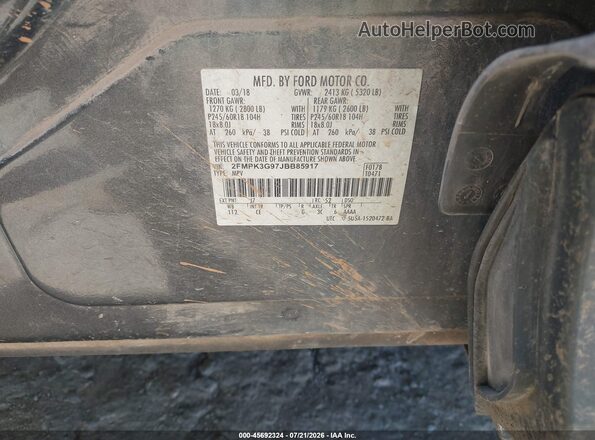 2FMPK3G97JBB85917 2018 FORD EDGE Black Շարժիչի բաժամունքի տեսք