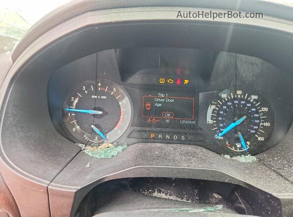 2FMPK3G98HBC56035 2017 FORD EDGE Blue Вид щитка приладів