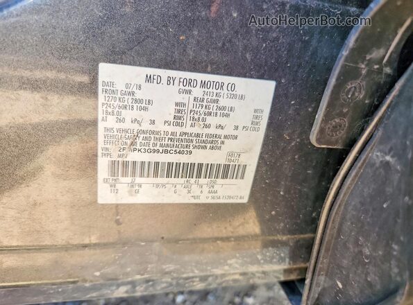 2FMPK3G99JBC54039 2018 FORD EDGE Серый Вид подкапотного пространства