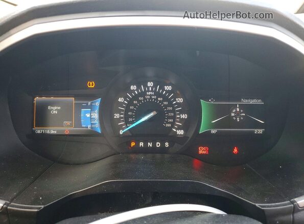 2FMPK3J90GBC33887 2016 FORD EDGE Red ხელსაწყოთა პანელის ხედი