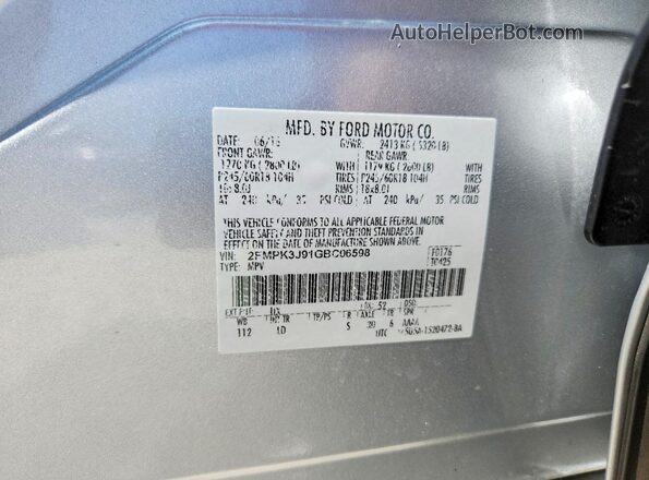 2FMPK3J91GBC06598 2016 FORD EDGE Silver Vista del compartimento del motor