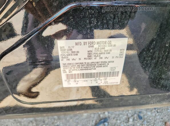 2FMPK3J95HBB42745 2017 FORD EDGE Black VIN კოდის სტიკერის ხედი