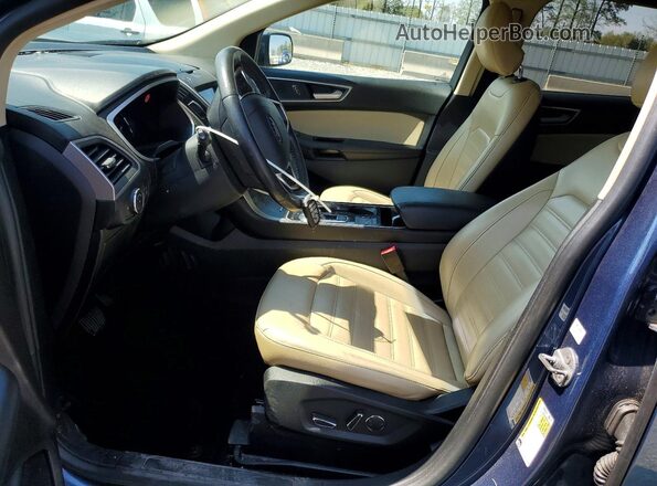 2FMPK3J95KBB08103 2019 FORD EDGE Blue Вид салону спереду
