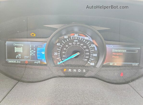 2FMPK3J98KBB53021 2019 FORD EDGE White Instrument cluster view