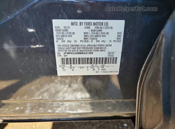 2FMPK3J98MBA21380 2021 FORD EDGE White Շարժիչի բաժամունքի տեսք