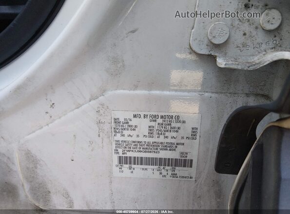 2FMPK3J99GBB87623 2016 FORD EDGE White Շարժիչի բաժամունքի տեսք