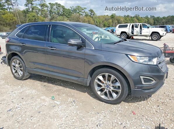 2FMPK3K80JBC51139 2018 FORD EDGE Gray Delantero derecho