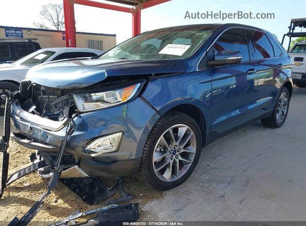 2FMPK3K86JBB03013 2018 FORD EDGE Blue Առջևի ձախ երեք քառորդ տեսարան