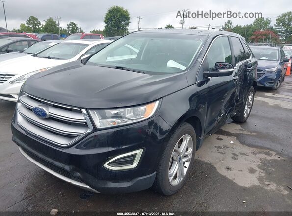 2FMPK3K86JBB80092 2018 FORD EDGE Black წინა მარცხენა ხედი სამი მეოთხედიდან