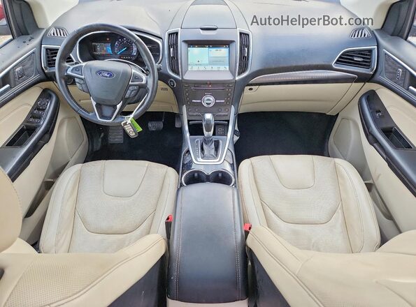 2FMPK3K88JBC30572 2018 FORD EDGE Red Вид панелі приладів