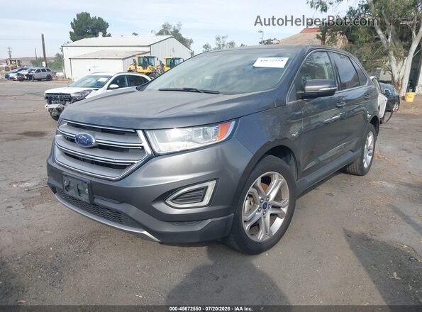2FMPK3K90HBB91219 2017 FORD EDGE Gray Передня ліва чверть