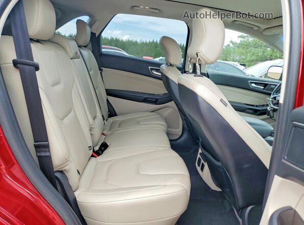 2FMPK3K91HBB62098 2017 FORD EDGE Red Rear seats view