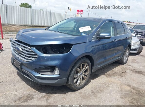 2FMPK3K93KBC20235 2019 FORD EDGE Синий Передняя левая четверть