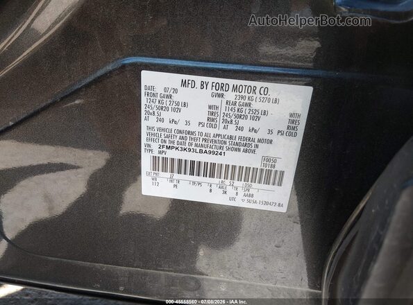 2FMPK3K93LBA99241 2020 FORD EDGE Gray Вид підкапотного простору